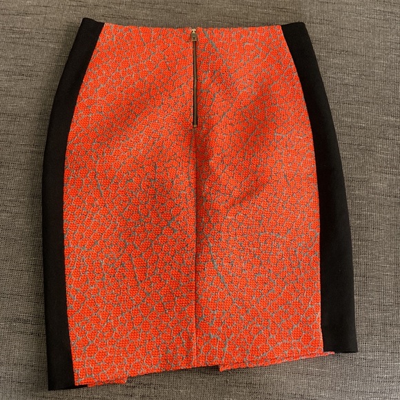 Ted Baker London Pencil Skirt Bright Orange Textured back zip 2 - Picture 6 of 9